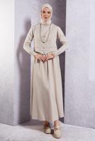 Vêtements hijab BEIGE COSTUME JUPE AVEC GILET T 3637