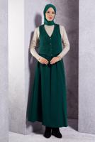 Vêtements hijab VERT COSTUME JUPE AVEC GILET T 3637