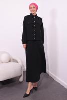 Vêtements hijab NOIR COSTUME MODESTE À JUPE T 4554