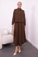 Hijab clothing BROWN SKIRTED MODEST SUIT T 4554