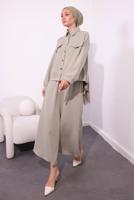 Tesettür giyim KUM ETEKLİ TESETTÜR TAKIM T 4554