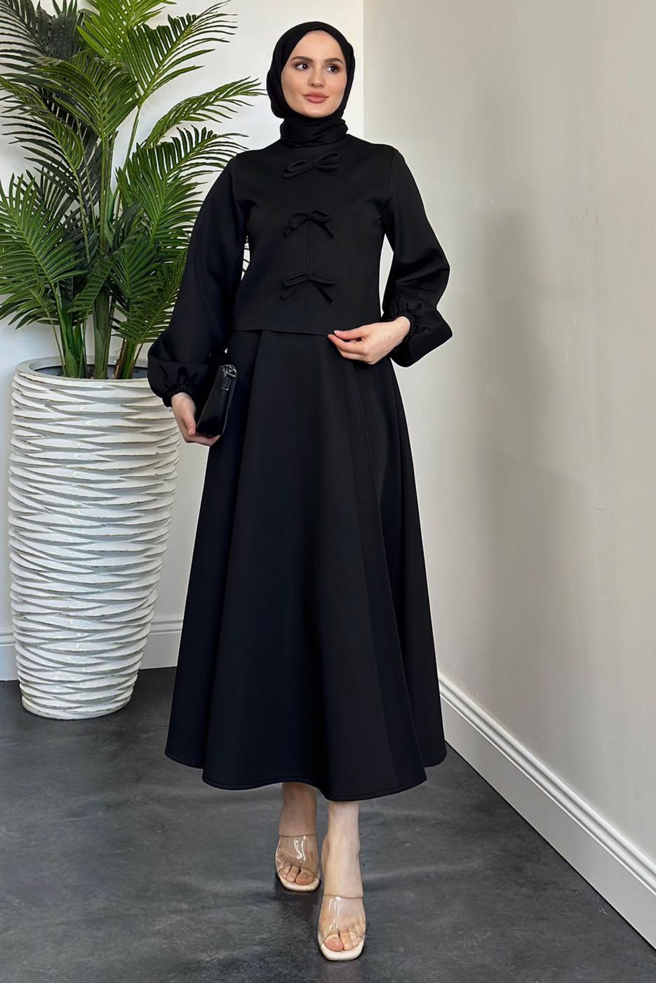 Vêtements hijab NOIR COMBINAISON DE PLONGÉE À JUPE T 9416