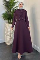 Vêtements hijab PRUNE COSTUME AVEC PERLES T 6416