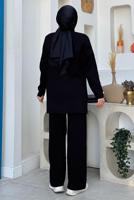 Tesettür giyim SİYAH PANTOLONLU TRİKO TAKIM T 0351-2