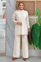 Vêtements hijab BEIGE PANTALON DE COSTUME EN MAILLE T 0351-2