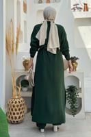 Tesettür giyim YEŞİL PANTOLONLU TRİKO TAKIM T 1006-2