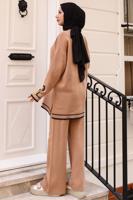 Tesettür giyim KAHVE PANTOLONLU TRİKO TAKIM T 21042