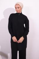 Tesettür giyim SİYAH PANTOLONLU TRİKO TAKIM T 2309