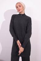Tesettür giyim GRİ PANTOLONLU TRİKO TAKIM T 2309