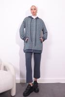 Tesettür giyim GRİ ÖRME PANTOLONLU TAKIM T 3154