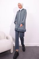 Tesettür giyim GRİ ÖRME PANTOLONLU TAKIM T 3154