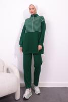 Tesettür giyim YEŞİL ÖRME PANTOLONLU TAKIM T 4154