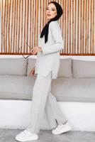 Tesettür giyim BEJ PANTOLONLU TRİKO TAKIM T 50032