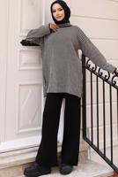 Tesettür giyim SİYAH PANTOLONLU TRİKO TAKIM T 50042