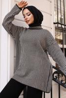 Tesettür giyim SİYAH PANTOLONLU TRİKO TAKIM T 50042