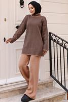 Hijab clothing BROWN KNITWEAR PANTS SUIT T 50042