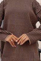 Hijab clothing BROWN KNITWEAR PANTS SUIT T 50042