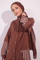 Tesettür giyim KAHVE ÖRME PANTOLONLU TAKIM T 5154
