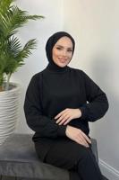 Tesettür giyim SİYAH PANTOLONLU SCUBA TAKIM T 5316