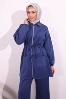 Tesettür giyim LACİVERT PANTOLONLU SCUBA TAKIM T 5654