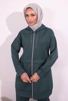 Hijab clothing GREY HOODED PANTS SUIT T 6654