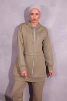 Tesettür giyim YEŞİL PANTOLONLU SCUBA TAKIM T 6654