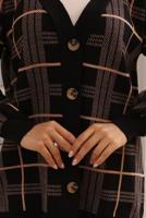 Tesettür giyim SİYAH PANTOLONLU TRİKO TAKIM T 81142