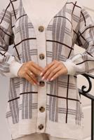 Tesettür giyim BEJ PANTOLONLU TRİKO TAKIM T 81142