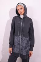 Hijab clothing GREY HOODED PANTS SUIT T 8754