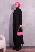 Tesettür giyim SİYAH PANTOLONLU TRİKO TAKIM T 8809