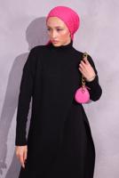 Tesettür giyim SİYAH PANTOLONLU TRİKO TAKIM T 8809