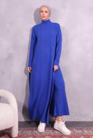 Tesettür giyim LACİVERT PANTOLONLU TRİKO TAKIM T 8809