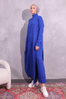 Tesettür giyim LACİVERT PANTOLONLU TRİKO TAKIM T 8809