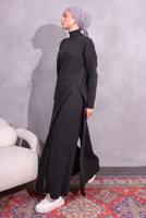 Hijab clothing GREY KNITWEAR PANTS SUIT T 8809