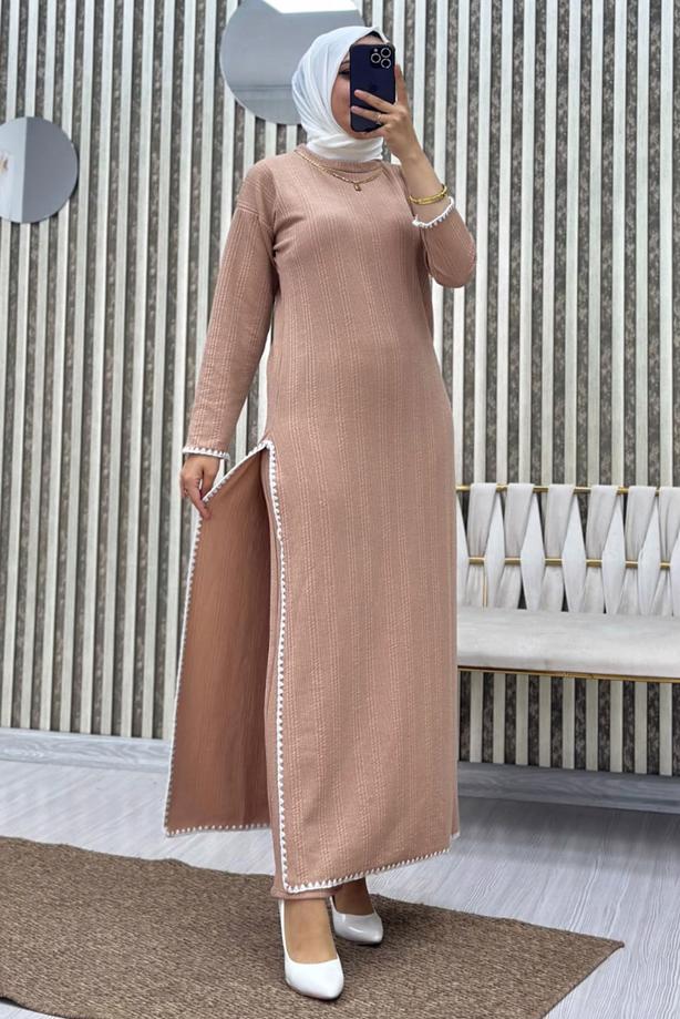 Vêtements hijab  SLIT DETAILED PANTS SUIT T 8865 - TRENDTESETTÜR