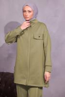 Tesettür giyim YEŞİL PANTOLONLU SCUBA TAKIM T 8954