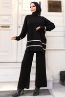 Tesettür giyim SİYAH PANTOLONLU TRİKO TAKIM T 92042