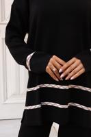 Tesettür giyim SİYAH PANTOLONLU TRİKO TAKIM T 92042