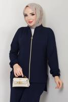 Vêtements hijab BLEU MARINE COMBINAISON PANTALON ZIPPÉ T 9965