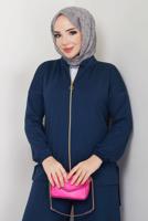 Tesettür giyim LACİVERT FERMUARLI PANTOLONLU TAKIM T 9965
