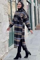 Tesettür giyim MAVİ UZUN KAŞE TUNİK T 0267-1