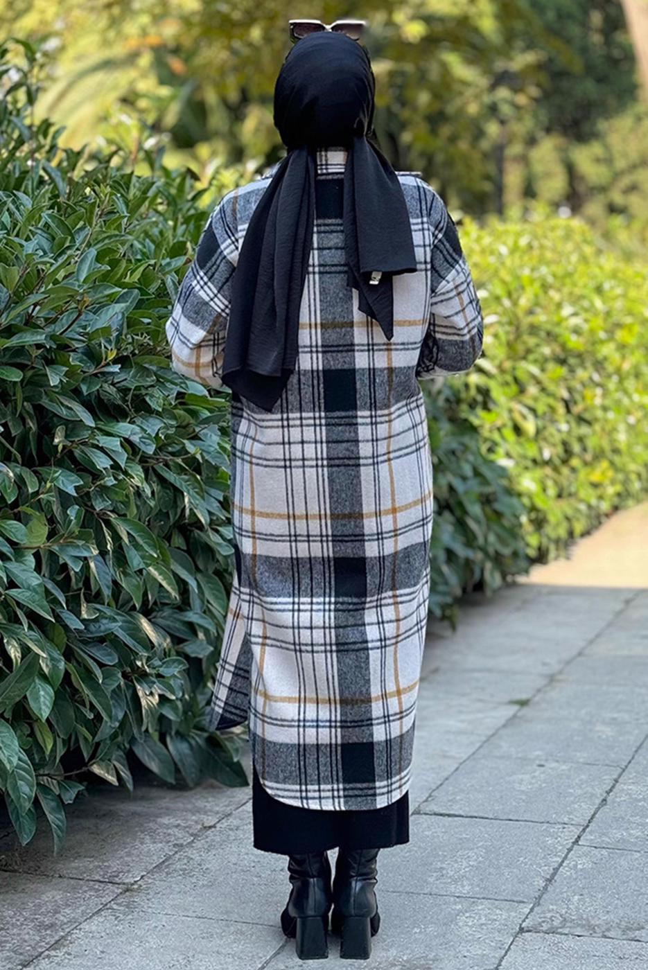 Tesettür giyim TURUNCU UZUN KAŞE TUNİK T 0267-1