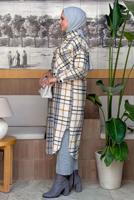 Tesettür giyim GRİ UZUN KAŞE TUNİK T 0267-1