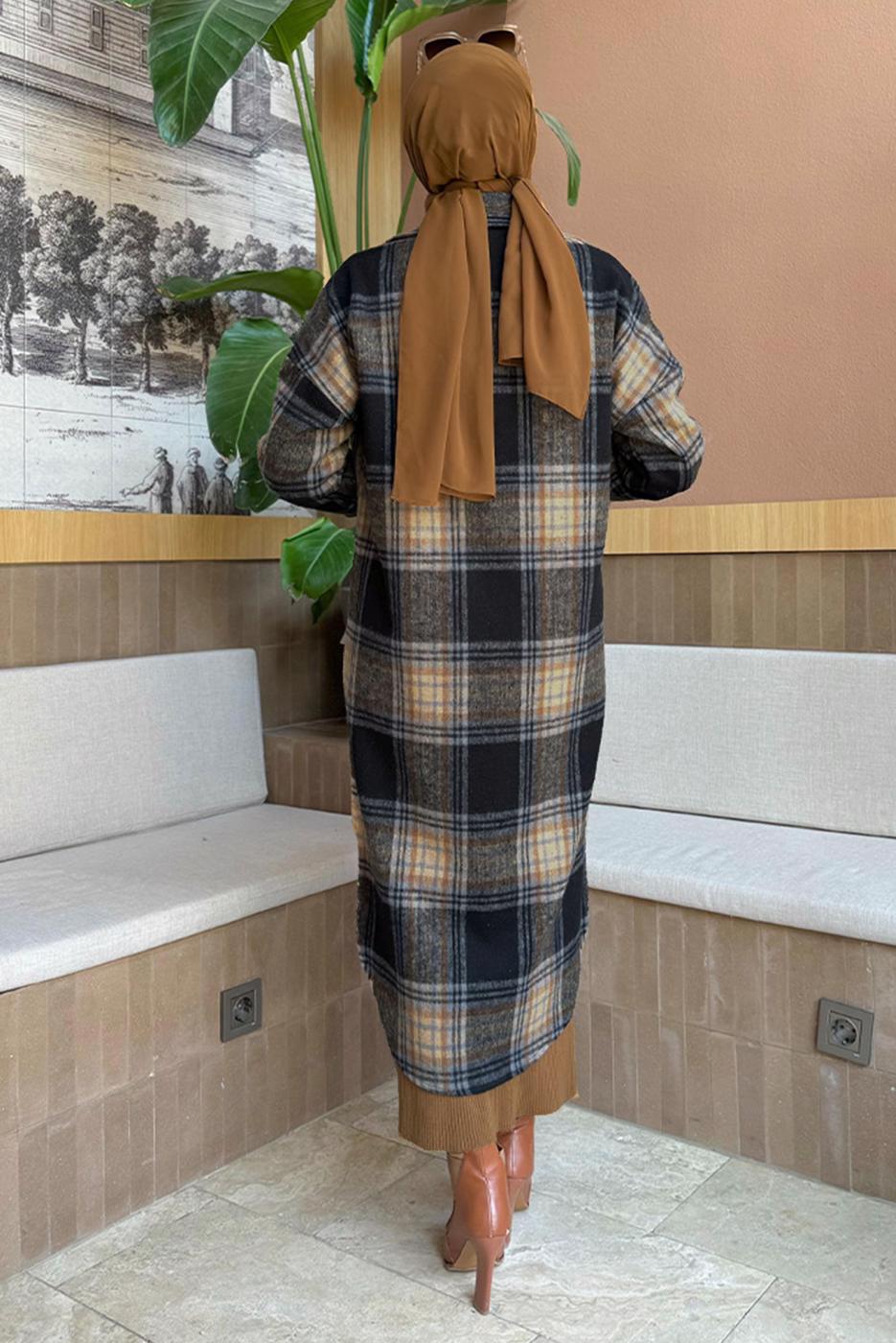 Tesettür giyim TABA UZUN KAŞE TUNİK T 0267-1