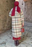 Tesettür giyim BEJ UZUN KAŞE TUNİK T 0267-1