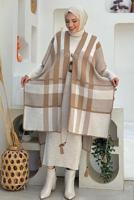 Tesettür giyim VİZON DESENLİ TRİKO PANÇO T 31021