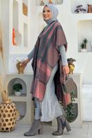 Tesettür giyim GRİ DESENLİ TRİKO PANÇO T 31021