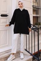 Tesettür giyim SİYAH TRİKO TUNİK T 93011