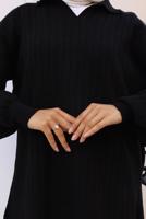 Tesettür giyim SİYAH TRİKO TUNİK T 93011