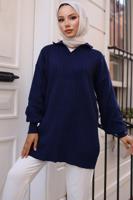 Tesettür giyim LACİVERT TRİKO TUNİK T 93011